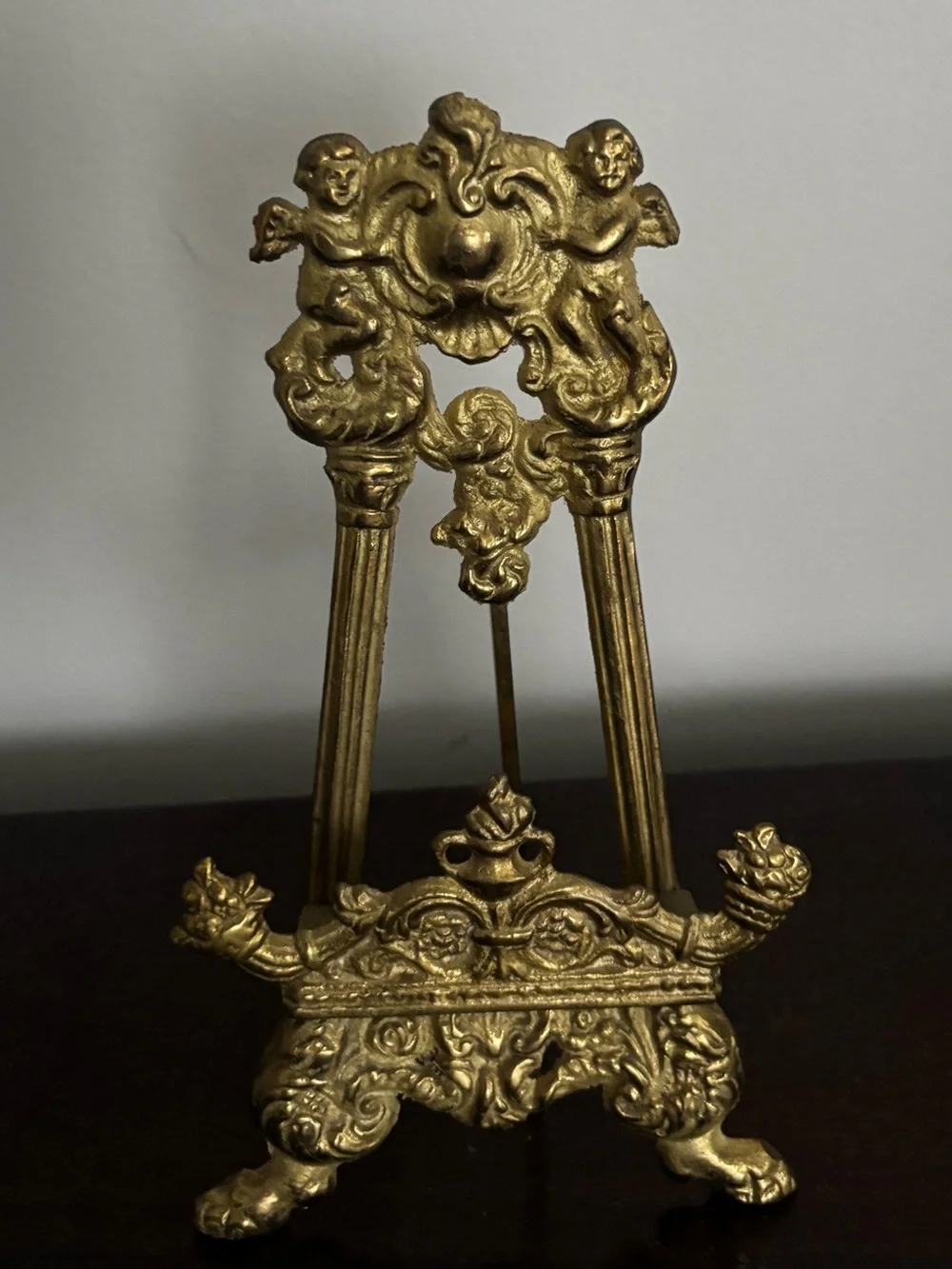 Vintage Solid metal Gold Decorative Easel Stand picture stand
